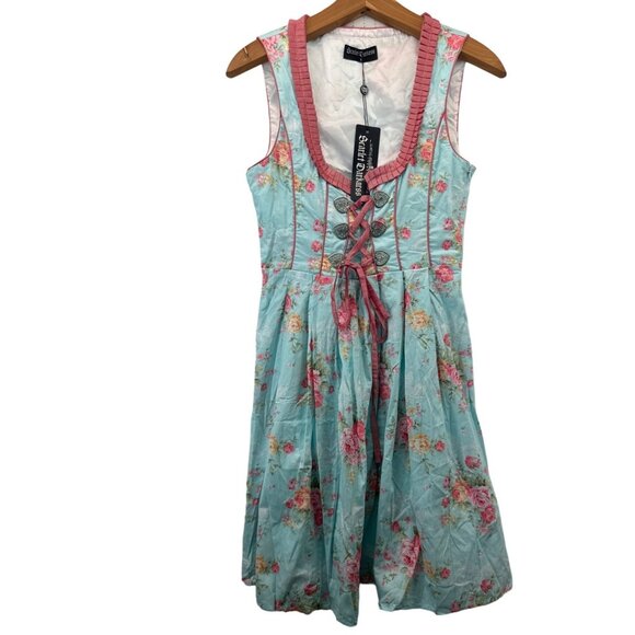 Scarlet Darkness Dresses & Skirts - Scarlet Darkness Lace-Up Dress Sz S NEW w/Tags Renfest Cottage Floral MilkMaid